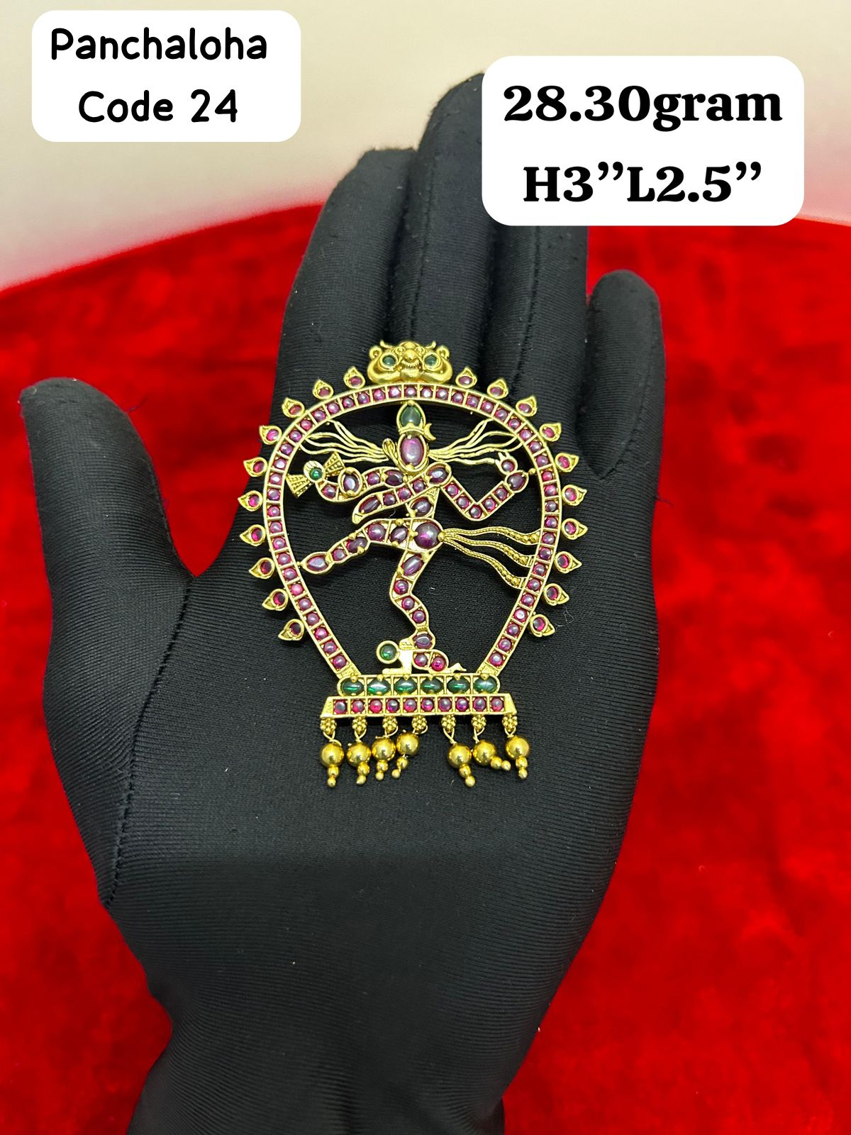 Embrace the Divine Artistry: Transform Your Life with Panchaloha Gem-Studded Pendant Nataraja