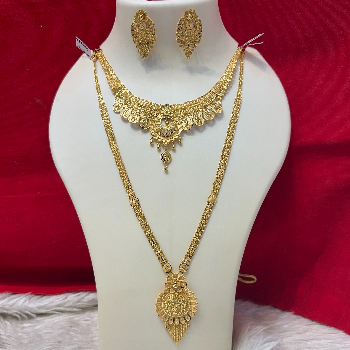 Embrace Tradition with the Layered Goddess Coin Peacock Pendant Necklace
