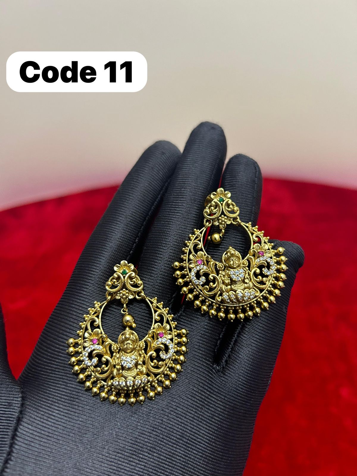 Elevate Your Spiritual Grace: The Timeless Allure of Panchaloha Gold-Plated Lakshmi Earrings