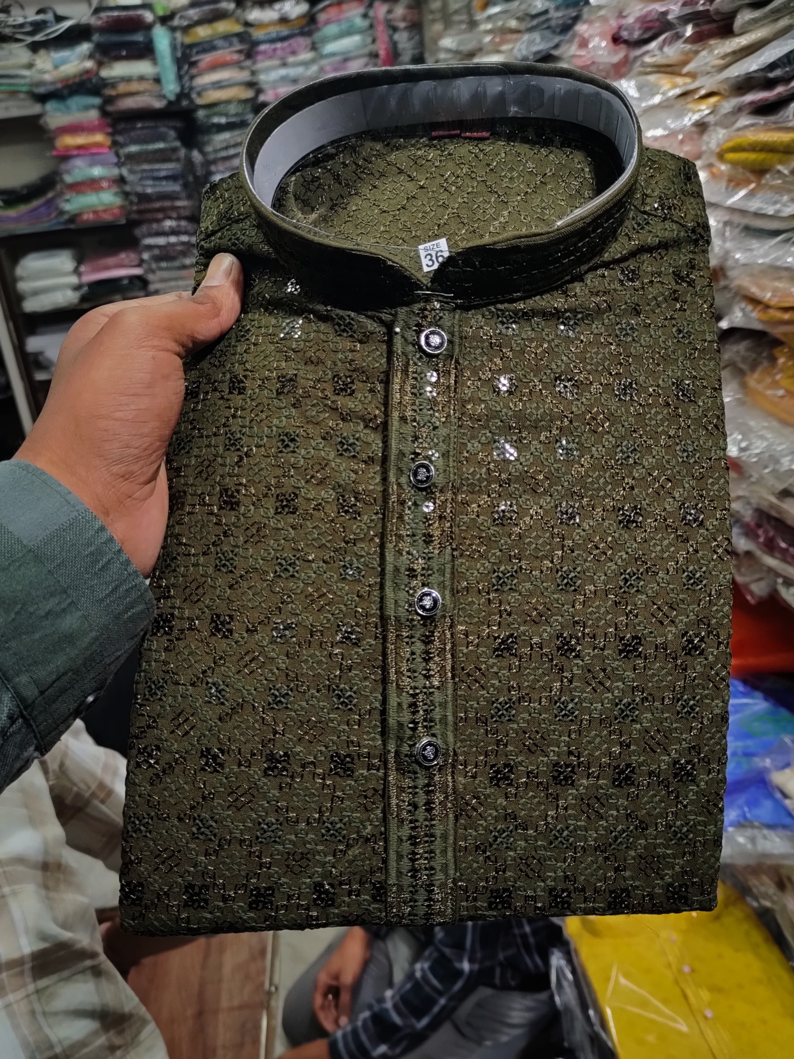 Embrace Tradition with Style: The Perfect Mehndi Green Chikan Kurta for Today's Modern Man | AADI STORES