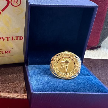 A Golden Ode to Devotion: The Divine Maa Tribute Gold Signet Ring | NAKODA JEWEL PARK