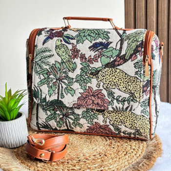 Double Magnet Duffle Bag | Jacquard Duffle Handbag | Lightweight Spacious Travel Bag | A V ENTERPRISES