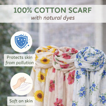 100% cotton scarf with natural dyes