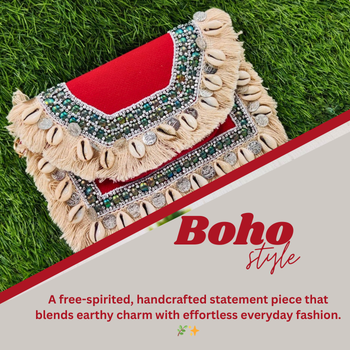Boho Style Bag – A free-spirited, handcrafted statement piece that blends earthy charm with effortle | A V ENTERPRISES