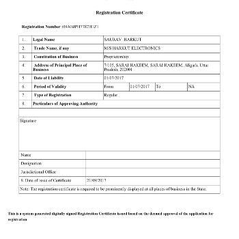 HARKUT ELECTRONICS | GST