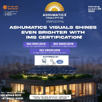 ASHUMATICS VISUALS PRIVATE LIMITED | ISO 45001:2018 (Occupational Health & Safety Management System)