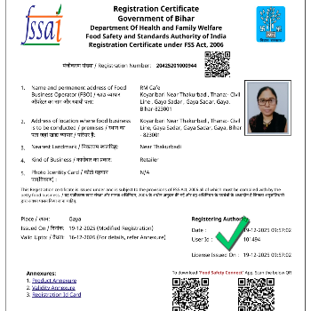 RUNU GUPTA | Food Licence