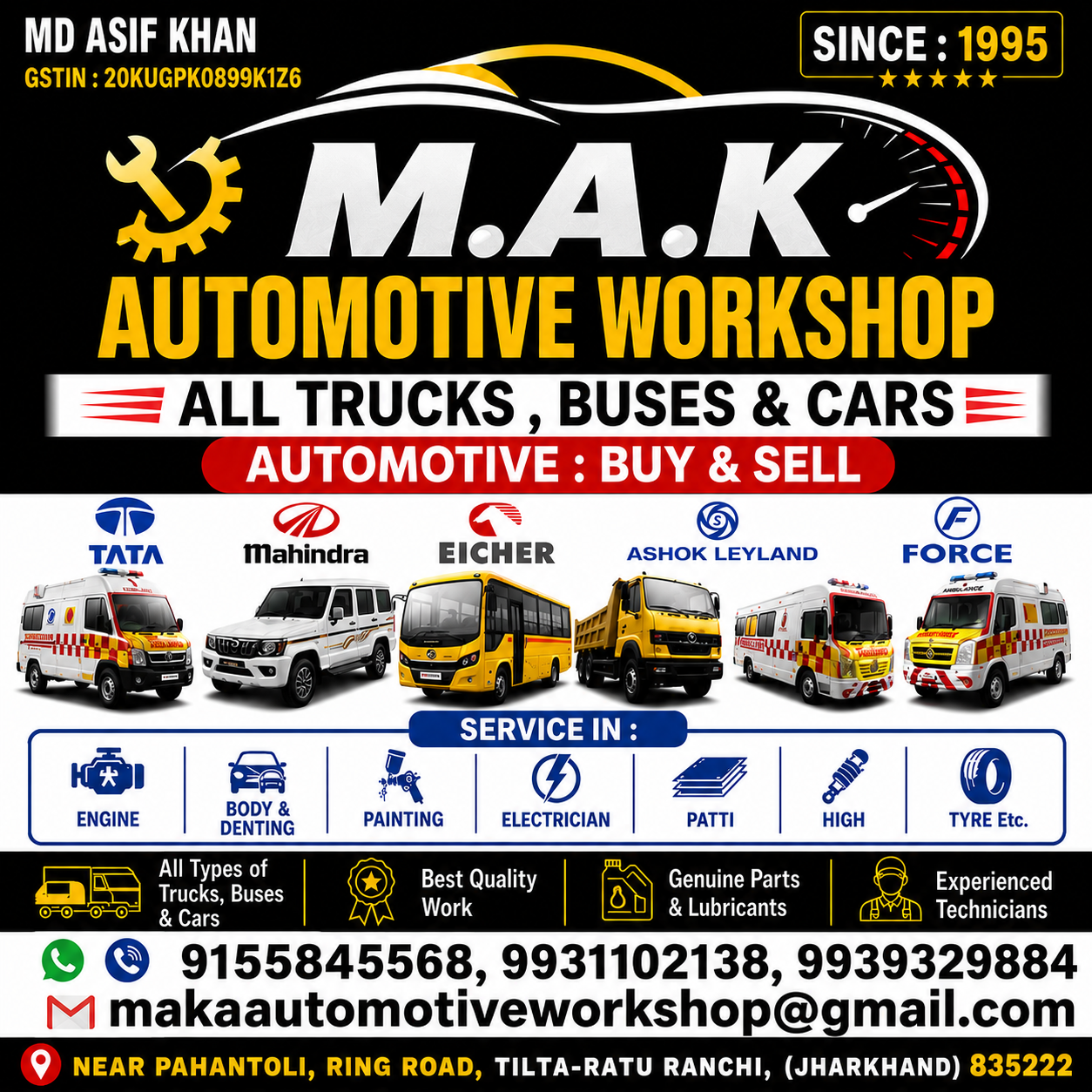 M A K AUTOMOTIVE WORKSHOP - Gallery in RANCHI