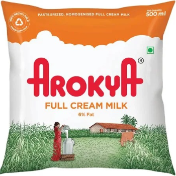  AROKYA Full Cream Milk 500 ml KUMMARI MAHESH SRI BASAVESWARA  KIRANAM  GENERALSTORE S NO 1 KOTEKAL VILLAGE MAIN ROAD NEAR BUS STAND
