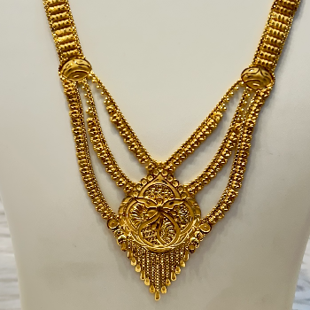 Haar or Graceful Gold Layered Temple Necklace with Floral Lattice Pendant-https://media.vyaparify.com/vcards/products/196718/product_1745492936_680a1bc82c323.png Image