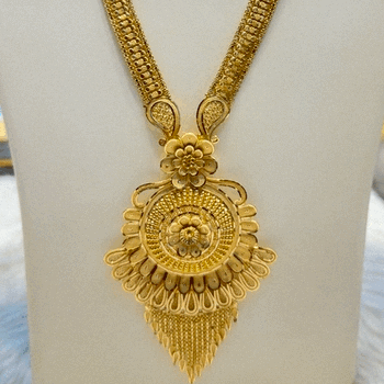 Flower Haar or Divine Blossom Temple Necklace with Floral Engraved Pendant-https://media.vyaparify.com/vcards/products/196823/product_1745493865_680a1f6954c6d.png Image