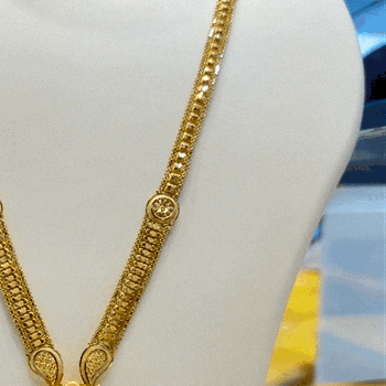 Flower Haar or Divine Blossom Temple Necklace with Floral Engraved Pendant-https://media.vyaparify.com/vcards/products/196825/product_1745493865_680a1f6981ceb.png Image