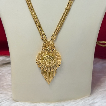 Elegant Floral Drop Gold-Tone Necklace & Earring Set-https://media.vyaparify.com/vcards/products/197193/product_1745503833_680a46593425e.png Image