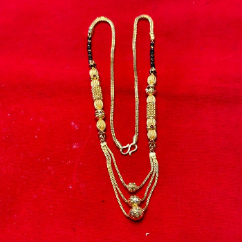  Elegant Triple-Layer Gold Bead Mangalsutra – Lightweight Modern Design NAKODA JEWEL PARK Nurses Quarters, Shop No. 05 Shivaji Bhaji Market, Ambernath