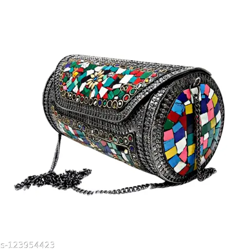 Cylindrical Shape Metal Clutch for Women-https://media.vyaparify.com/vcards/products/222959/product_1746881116_681f4a5cf2f51.png Image