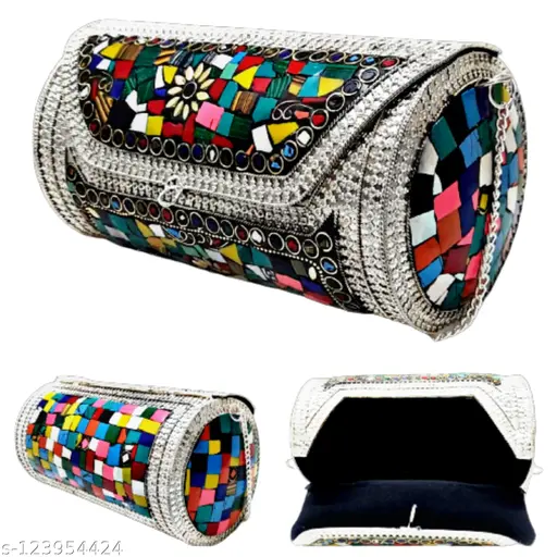 Cylindrical Shape Metal Clutch for Women-https://media.vyaparify.com/vcards/products/222960/product_1746881117_681f4a5d16409.png Image