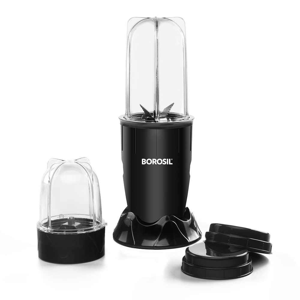 Borosil Plastic Nutrifresh Pb31 Portable Mini-Blender & Grinder, 500 Ml Blending Jar, 300 Ml Chutney Jar, For Blending Smoothies & Chutneys, Dry Grinding Spices, Black, 400W-https://media.vyaparify.com/vcards/products/229016/product_1747204980_68243b748a8e3.png Image
