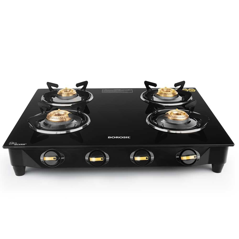 Borosil Blaze Glass-top Gas Stove, 4 Burners 6mm Toughened Glass, Heavy Brass Burners(2 years product warranty, 5 years Glass Top Warranty)-https://media.vyaparify.com/vcards/products/229090/product_1747206368_682440e073011.png Image