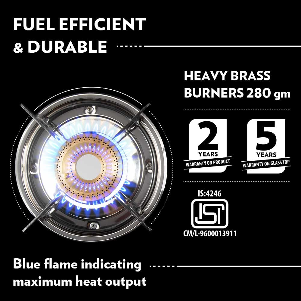 Borosil Blaze Glass-top Gas Stove, 4 Burners 6mm Toughened Glass, Heavy Brass Burners(2 years product warranty, 5 years Glass Top Warranty)-https://media.vyaparify.com/vcards/products/229093/product_1747206368_682440e0e02a4.png Image