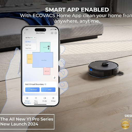 ECOVACS Deebot Y1 PRO 2-in-1 Robot Vacuum Cleaner, 2024 New Launch, 6500 Pa Powerful Suction, 5200 mAh Battery, Covers 3500+ Sq. Ft. in One Charge, Advanced Navigation Technology & True Mapping-https://media.vyaparify.com/vcards/products/236065/product_1747406024_68274cc821a8e.png Image