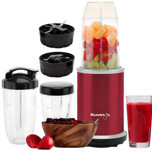 Kuvings Nutri Blender PRO Ferrari Red, Powerful 1000 Watts Motor, Longest Warranty 7 Years, Mixer/Grinder/Smoothie Maker, Blender for Smoothies and Juices, Stainless Steel Body, 2 Blade Set: Wet & Dry (Ferrari Red)-https://media.vyaparify.com/vcards/products/236074/product_1747407860_682753f4da1c8.png Image
