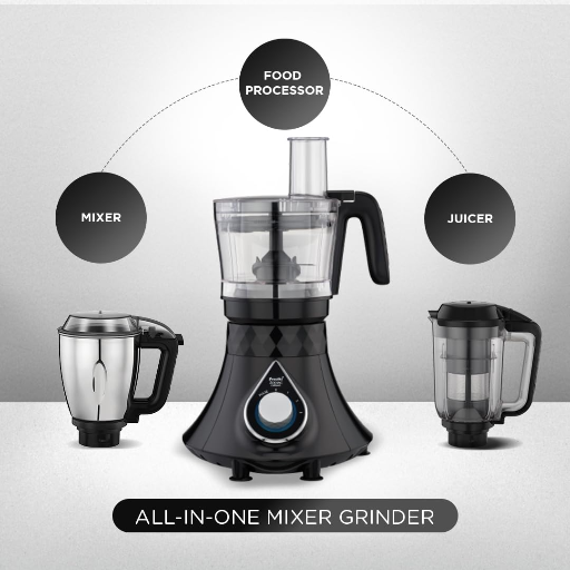 Preethi Zodiac Cosmo MG236 Mixer Grinder 750 watt with 5 Jars Includes Super Extractor juicer Jar & Master Chef + Food Processor Jar, Black-https://media.vyaparify.com/vcards/products/241250/product_1747634959_682acb0faf863.png Image