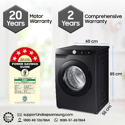 SAMSUNG 8 kg 5 Star, AI Ecobubble, Wi-Fi, Hygiene Steam,Digital Inverter Fully Automatic Front Load Washing Machine with In-built Heater Black (WW80T504DAB1TL)-https://media.vyaparify.com/vcards/products/243374/product_1747664709_682b3f459c84e.png Image