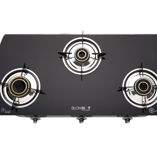 BLOWHOT Jasper 3 Burner Auto Ignition Heavy Brass BurnerGas Stove - Toughened Glass Cook Top - Stainless Steel Frame-https://media.vyaparify.com/vcards/products/244289/product_1747720888_682c1ab8272dd.png Image