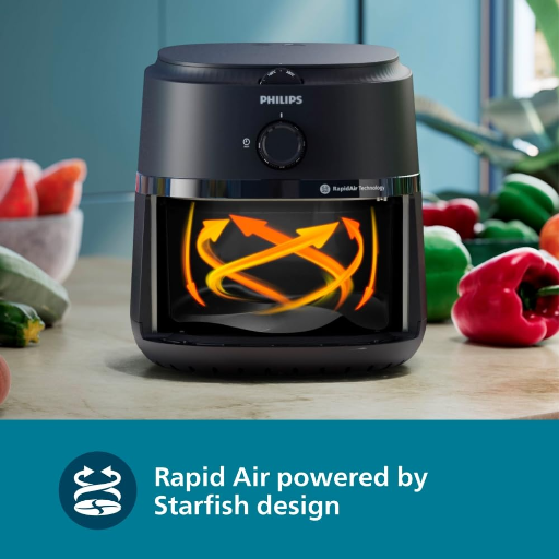 PHILIPS Air Fryer NA130/00, uses up to 90% less fat, 1700W, 6.2 Liter, with Rapid Air Technology (Black), Extra Large-https://media.vyaparify.com/vcards/products/246855/product_1747743561_682c73499f93a.png Image