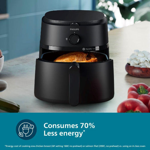 PHILIPS Air Fryer NA130/00, uses up to 90% less fat, 1700W, 6.2 Liter, with Rapid Air Technology (Black), Extra Large-https://media.vyaparify.com/vcards/products/246856/product_1747743561_682c7349b923a.png Image