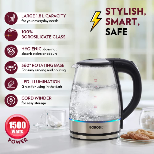 Borosil Electric Glass Kettle, Borosilicate Glass, Extra Long Cord, Dry-boil Protection, 360° Rotating Base, 1.8 L, Transparent-https://media.vyaparify.com/vcards/products/246883/product_1747744623_682c776f5ae12.png Image