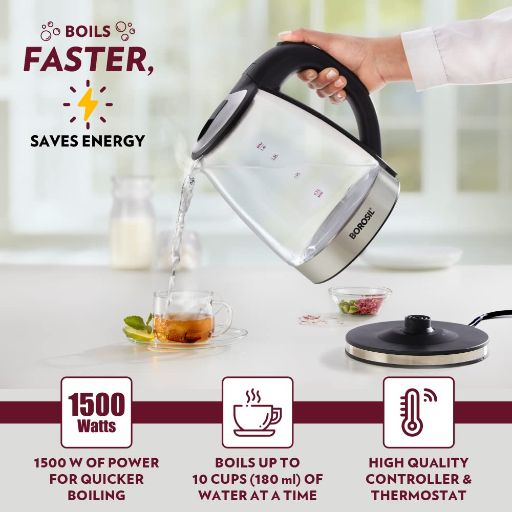 Borosil Electric Glass Kettle, Borosilicate Glass, Extra Long Cord, Dry-boil Protection, 360° Rotating Base, 1.8 L, Transparent-https://media.vyaparify.com/vcards/products/246884/product_1747744623_682c776f6e266.png Image