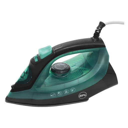 BPL 1200W Steam Iron with Anti-Drip, Anti Calcium, Spray and Steam Burst Function, Self Cleaning, 280ml Water Tank, 2 Years Warranty(BSIG20112) Green and Black-https://media.vyaparify.com/vcards/products/250842/product_1747920346_682f25da16b1b.png Image