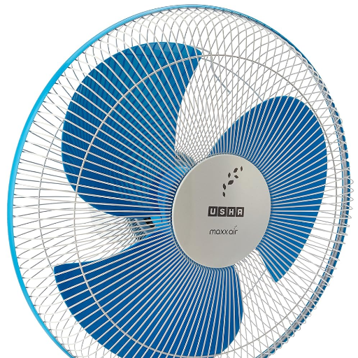 USHA Maxx Air Ultra Table Fan | 400MM Sweep Size | 1350_RPM | Aerodynamic Blade Design for High Air Delivery | Corrosion Protection with Plastic Blades | 3 Speed Settings | Light Blue-https://media.vyaparify.com/vcards/products/250977/product_1747922904_682f2fd8b1ee7.png Image