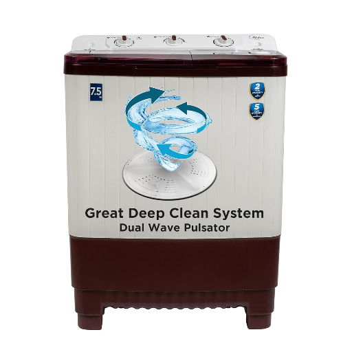 Midea 7.5 kg Semi Automatic Top Load Washing Machine, Maroon White(2 Years Warranty on product, 5 Years Warranty on Motor)-https://media.vyaparify.com/vcards/products/256306/product_1748093841_6831cb91f2599.png Image