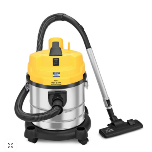 KENT Wet and Dry Vacuum Cleaner KSL 612|1200 W|Blower Function|Flexible hose|Extension tube|Crevice tool|Floor brush|Wet brush| Filter bag|20L Stainless steel body|Rubberized Wheels|Metallic Silver-https://media.vyaparify.com/vcards/products/256393/product_1748100096_6831e4009a5b3.png Image