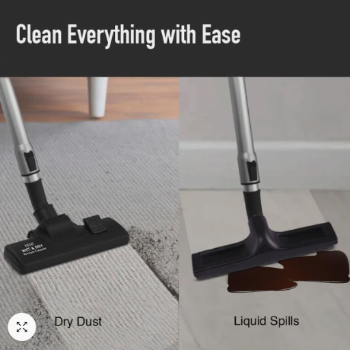 KENT Wet and Dry Vacuum Cleaner KSL 612|1200 W|Blower Function|Flexible hose|Extension tube|Crevice tool|Floor brush|Wet brush| Filter bag|20L Stainless steel body|Rubberized Wheels|Metallic Silver-https://media.vyaparify.com/vcards/products/256395/product_1748100096_6831e400cb163.png Image