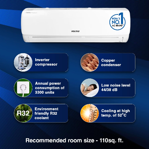 Voltas 1 Ton 3 Star, Inverter Split Air Conditioner(Copper, 4-in-1 Adjustable Mode, Anti-dust Filter, 2024 Model, 123V Vectra Elegant, White)-https://media.vyaparify.com/vcards/products/256408/product_1748100635_6831e61be9edb.png Image