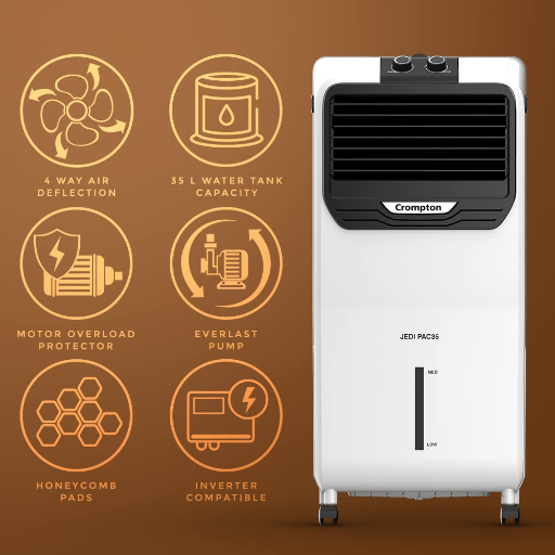 Crompton JEDIPAC 35 Litre Personal Air Cooler for home | Honeycomb pads | 4-way Air Deflection | Ice Chamber | Everlast Pump | Inverter Compatible-https://media.vyaparify.com/vcards/products/256417/product_1748101061_6831e7c574a3d.png Image