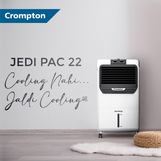 Crompton JEDIPAC 22 Litre Personal Air Cooler for home | Honeycomb pads | 4-way Air Deflection | Ice Chamber | Everlast Pump | Inverter Compatible-https://media.vyaparify.com/vcards/products/256421/product_1748101297_6831e8b1f0cbe.png Image