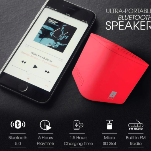 iBall Musi Play A1 Wireless Ultra-Portable Bluetooth Speakers with FM | Micro SD Card Slot & Built-in Mic (Hot Red)-https://media.vyaparify.com/vcards/products/256829/product_1748185668_6833324486e59.png Image