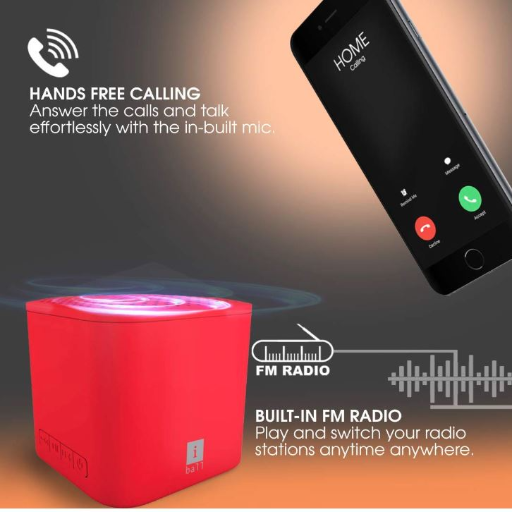 iBall Musi Play A1 Wireless Ultra-Portable Bluetooth Speakers with FM | Micro SD Card Slot & Built-in Mic (Hot Red)-https://media.vyaparify.com/vcards/products/256830/product_1748185668_68333244992dc.png Image