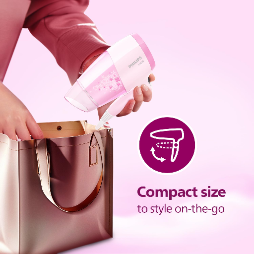 Philips Hair Dryer Thermoprotect 1200 Watts with Air Concentrator + Diffuser Attachment - Pink-https://media.vyaparify.com/vcards/products/257719/product_1748241090_68340ac2850be.png Image