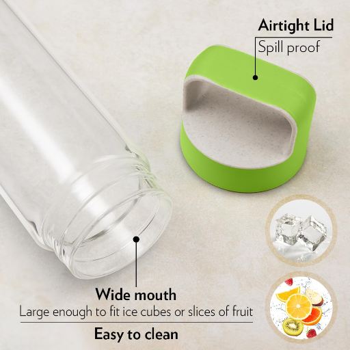Borosil Neo Glass Water Bottle, Water Bottle for Fridge, Borosilicate Glass, Extreme Temperature Resistant, For Hot & Cold Water, Milk, Lassi, Juice, Steel Lid, 550 ml-Green-https://media.vyaparify.com/vcards/products/257933/product_1748244110_6834168ef0ce8.png Image