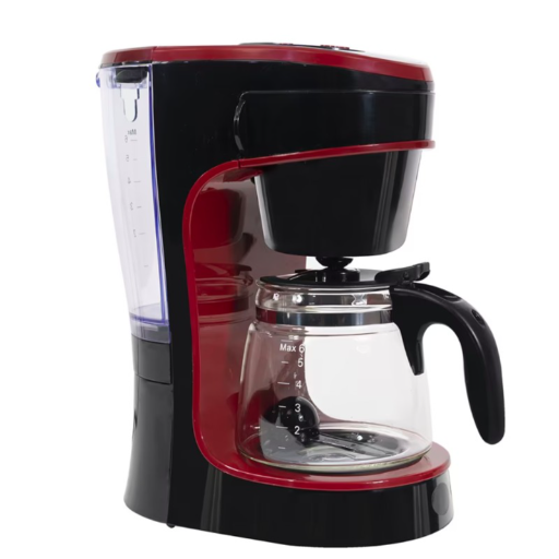 BPL 720ml 750W 6-Cup Coffee Maker with Digital Display with Timer, Removable Filter, Glass Carafe Jar, Water level Indicator, 2 Years Warranty, Black & Cherry Maroon-https://media.vyaparify.com/vcards/products/257996/product_1748245244_68341afcc5cb0.png Image