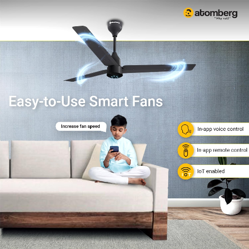 atomberg Renesa Smart 1200mm BLDC Ceiling Fan with IoT & Remote | Energy Efficient Ceiling Fan | Ceiling fan for Living Room | High Air Delivery with LED Indicators (Pebble Grey)-https://media.vyaparify.com/vcards/products/259170/product_1748270069_68347bf58348e.png Image