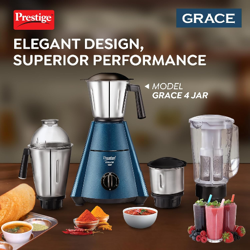 Prestige Grace 750W 4 Jars Mixer Grinder with 3 Stainless Steel Jars & 1 Juice Extracter Jar-https://media.vyaparify.com/vcards/products/273521/product_1748959514_683f011a54a42.png Image