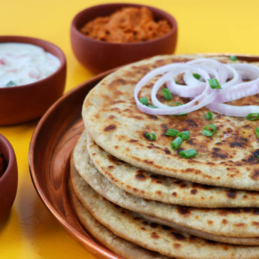  Aloo Paratha with Curd METRO MIRCHI VEG RESTAURANT Metro Mirchi Veg