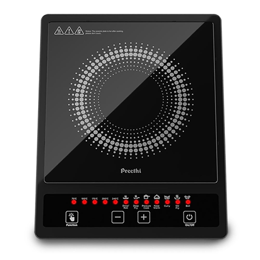 Preethi Indicook IC123 Induction Cooktop, 1600-Watt Electric Stove with Soft Touch Buttons and Crystal Glass (Black)-https://media.vyaparify.com/vcards/products/296673/product_1750516976_6856c4f0e7a9e.png Image