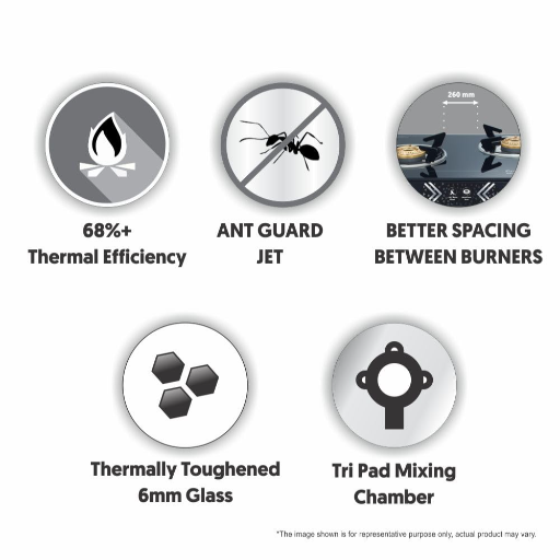 Preethi Alya Glass Top 2 Burner Gas Stove, Manual Ignition, Black with Bati Stand GTS411-https://media.vyaparify.com/vcards/products/296680/product_1750517088_6856c5602ac8b.png Image